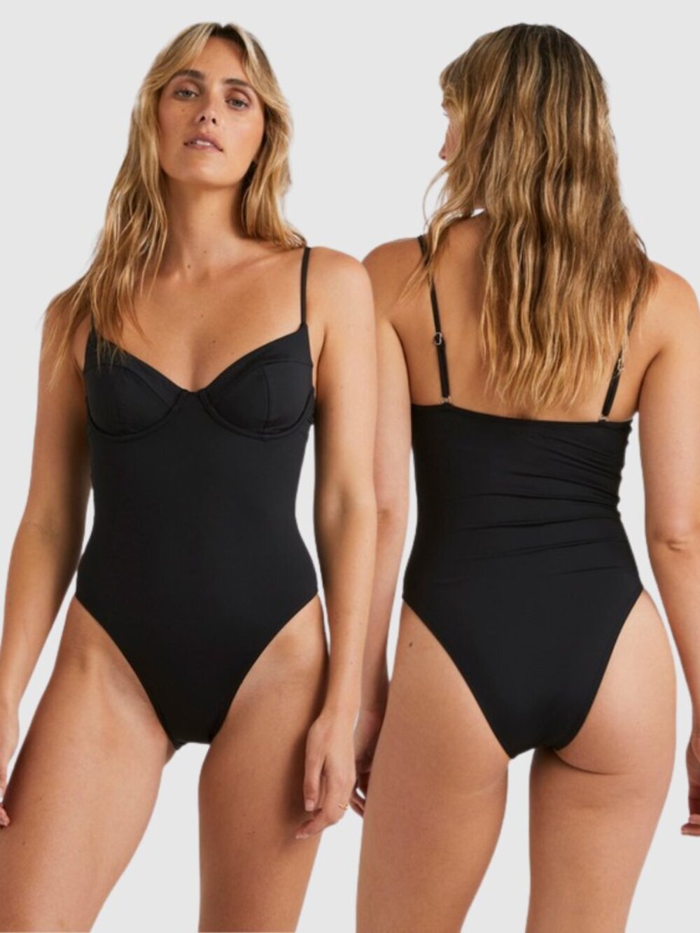 Billabong Sol Searcher Underwire One-Piece Swimsuit - Black - Size Medium